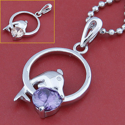 ZY海豚銀吊墜(顏色隨機(jī))|韓國飾品批發(fā)|銀飾批發(fā)|銀飾品