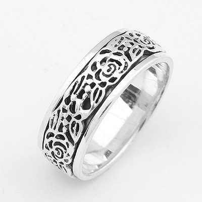 泰銀玫瑰花戒|韓國飾品批發(fā)|銀飾批發(fā)|銀飾品