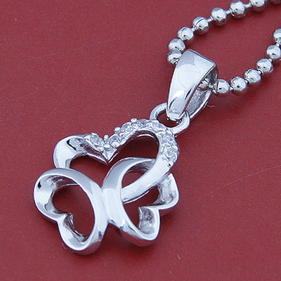 鑲鉆蝴蝶銀吊墜|韓國飾品批發|銀飾批發|銀飾品