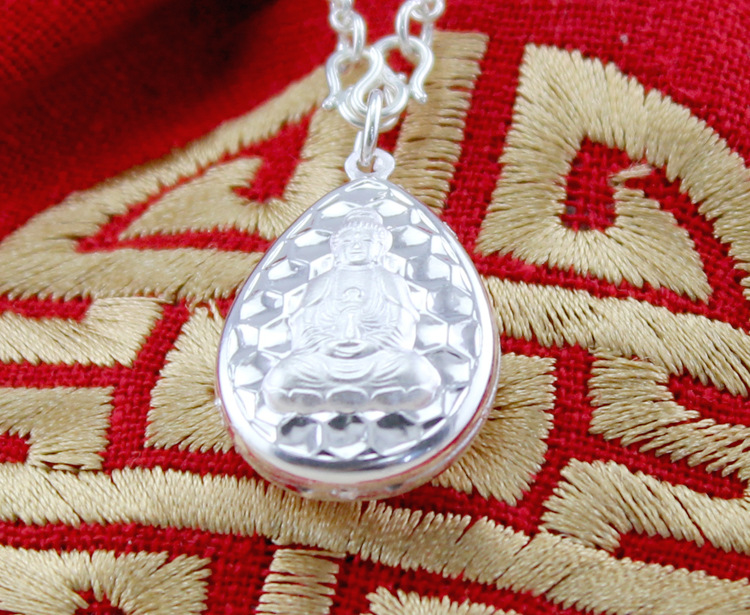 銀飾批發 s990純銀吊墜 水滴觀音吊墜 純銀吊墜混批