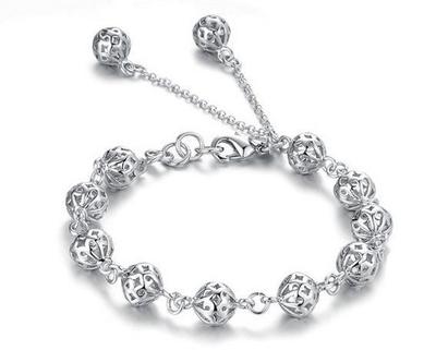 【鏤空玲瓏 高品質球手鏈 銀飾品批發 10元店貨源 低價混批韓】價格_廠家_圖片 -