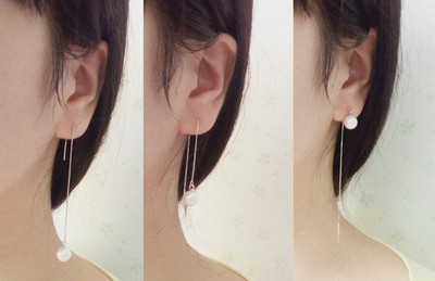 批發(fā)采購耳線-925純銀白珍珠耳線 長款流蘇貝珠耳墜 防過敏銀耳釘 銀飾批發(fā)批發(fā).