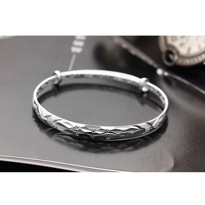 YSZ27 車花手鐲 經典工藝與千足銀的完美結合，深圳市銀之星珠寶首飾為您提供專業銀飾批發